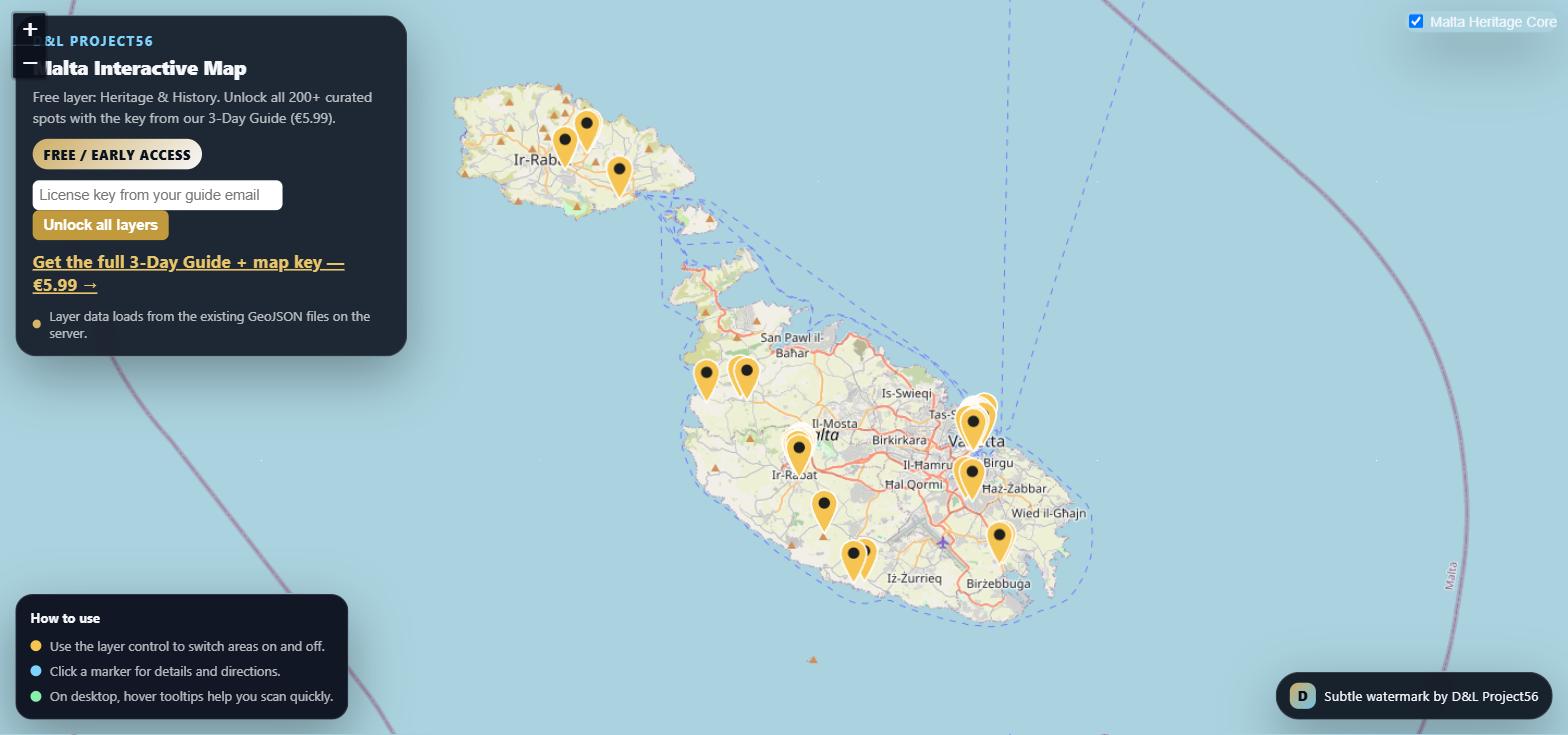 Interactive map of Malta — preview